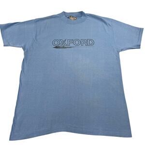 Skimmers Vintage Oxford Sailing Blue Single Stitch T-shirt Size Large 1980's